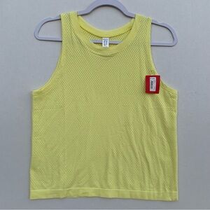 SPANX Women’s Seamless Perforated Tank Top Size Medium Yellow Shirt